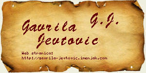 Gavrila Jevtović vizit kartica